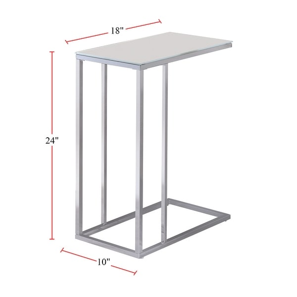 Glass Top Accent Table， Chrome And White