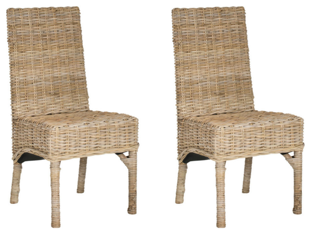 Rodger 18 quoth Rattan Side Chair  Set of 2 Natural Unfinished   Tropical   Dining Chairs   by Virgil Stanis Design  Houzz