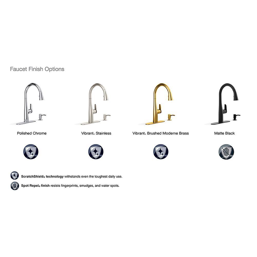 KOHLER Easmor Single-Handle Pull Down Sprayer Kitchen Faucet in Matte Black K-R30573-SD-BL