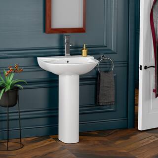 Barclay Products Anabel 555 Pedestal Combo Bathroom Sink in White 3-421WH