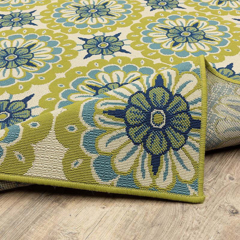 StyleHaven Cayman Floral Medallion Indoor Outdoor Rug