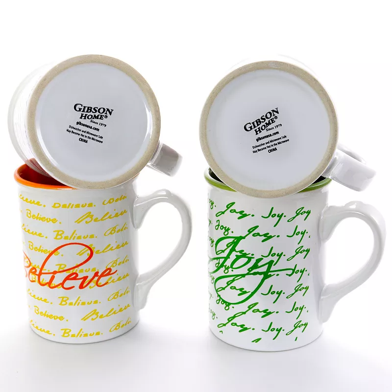 Gibson Inspirational Words 4 Piece 16 Oz Mug Set