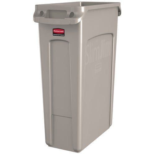 Rubbermaid FG354060BEIG Slim Jim 23-Gallon Trash Container， Beige