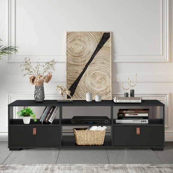 Costway 39681245 TV Stand Entertainment Media Cent...