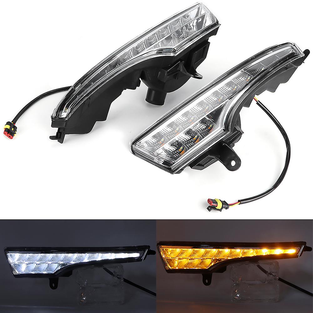 2pcs Led Daytime Running Light Turn Signal Lamp Dual Colors Fit For Nissan Altima 13-15