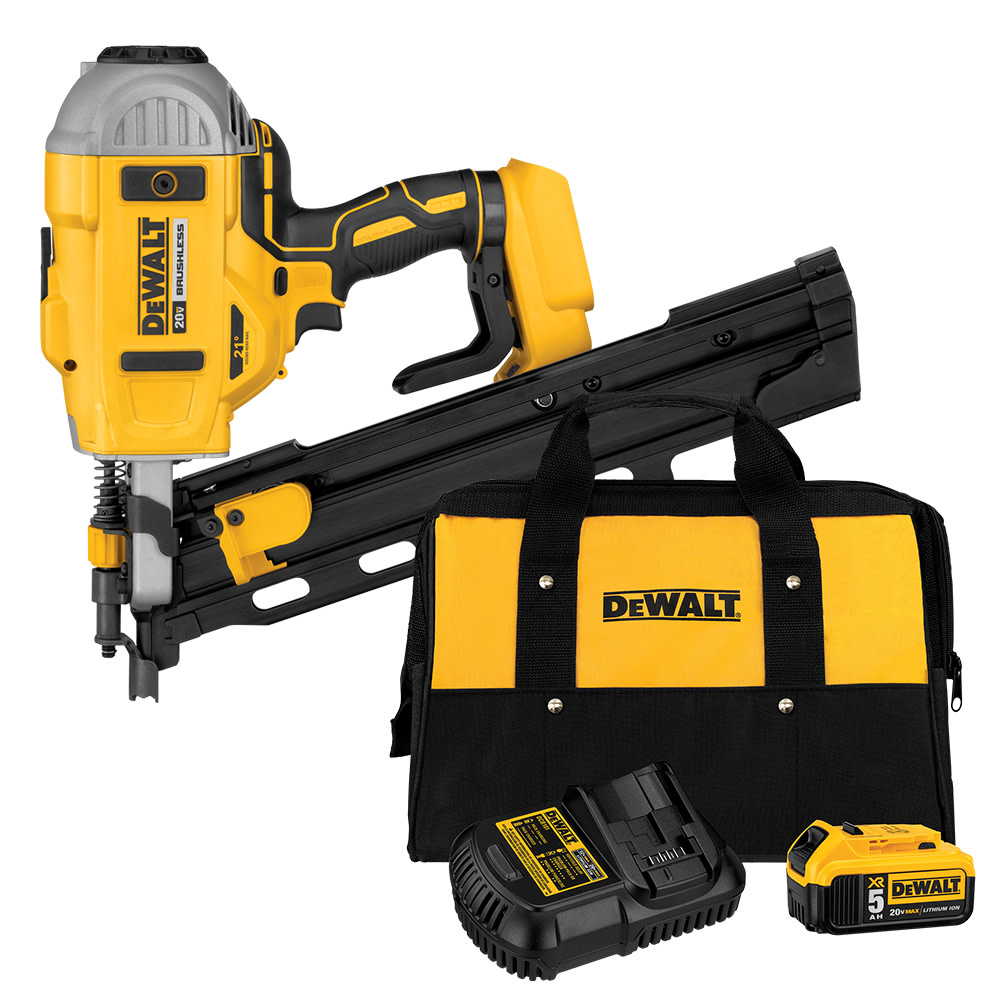 20V MAX* 21 Degree Plastic Collated Cordless Framing Nailer Bundle ;