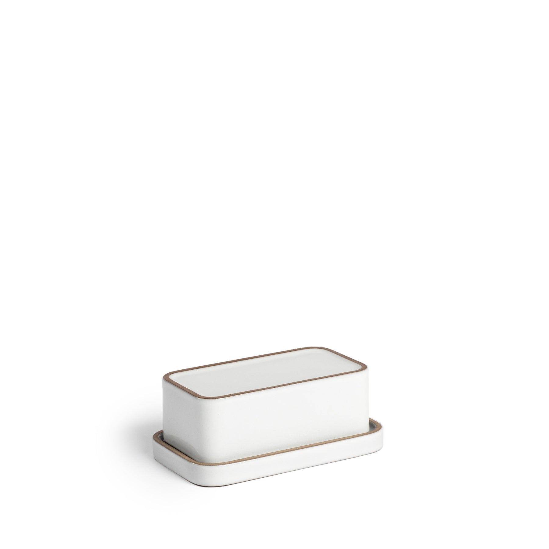 Butter Dish in Light Gray Whale and Opaque White