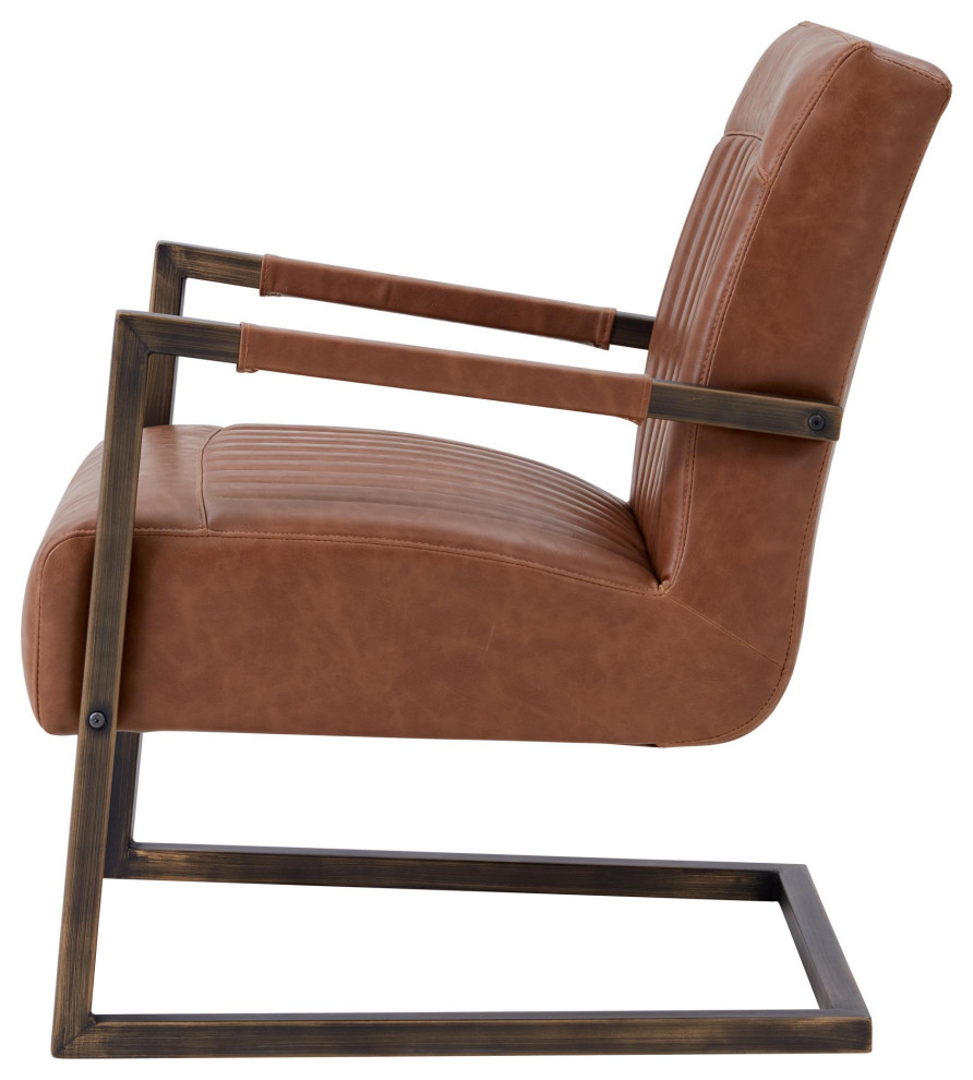 Texas Arm Chair  Antique Cigar Brown   Industrial   Armchairs And Accent Chairs   by Virgil Stanis Design  Houzz