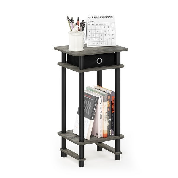 Furinno Turn-N-Tube Tall End Table with Bin