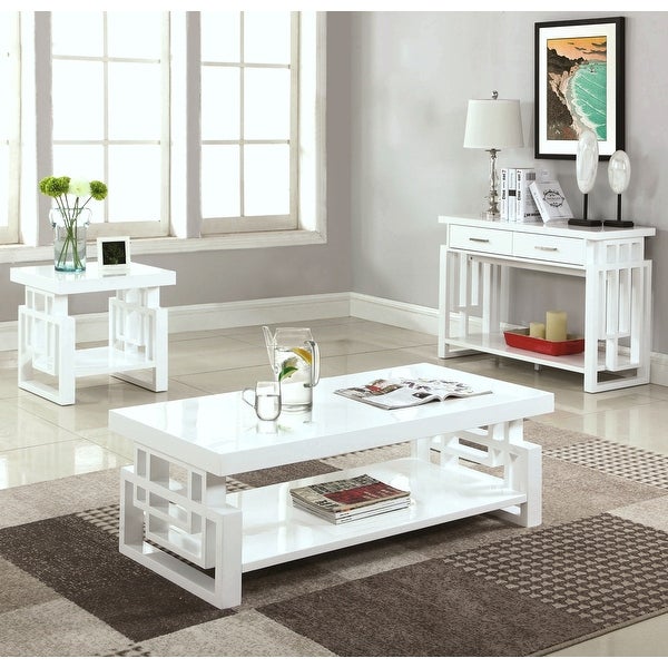 Modern Design High Gloss White Living Room Table Collection