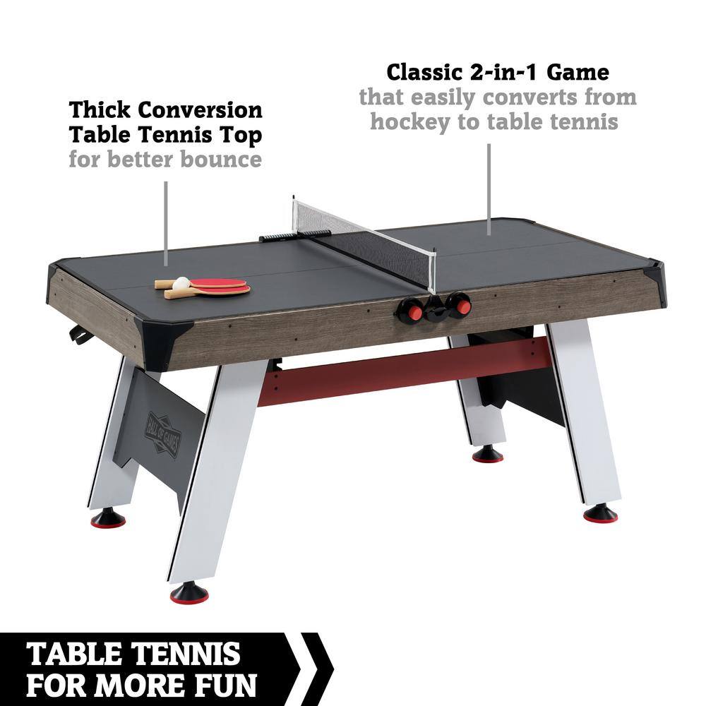 HALL OF GAMES 66 in. Air Powered Hockey with Table Tennis Top AH066Y23003