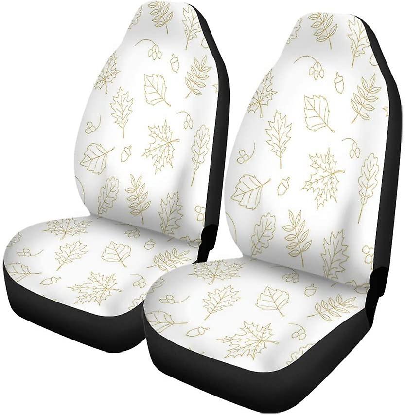 Set Of 2 Car Seat Covers Leaf Universal Auto Front Seats Protector Fits For Car，suv Sedan，truck D---45518