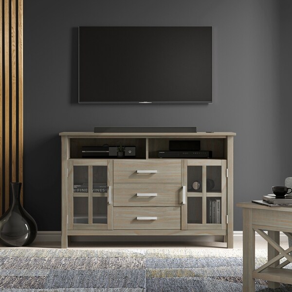 WYNDENHALL Waterloo SOLID WOOD 53 inch Wide Contemporary TV Media Stand - 53