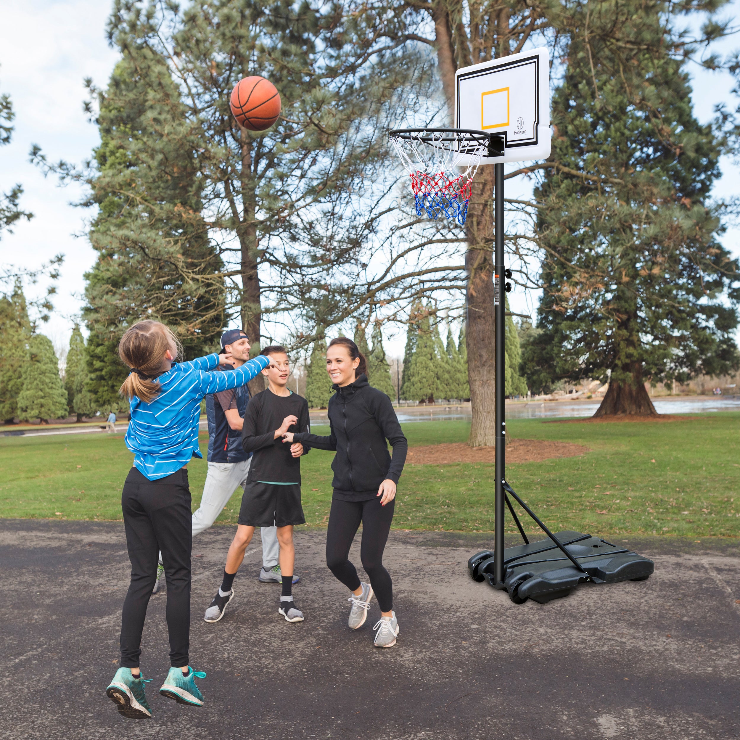 HooKung Portable Junior Basketball Hoop Stand Free Standing with 28