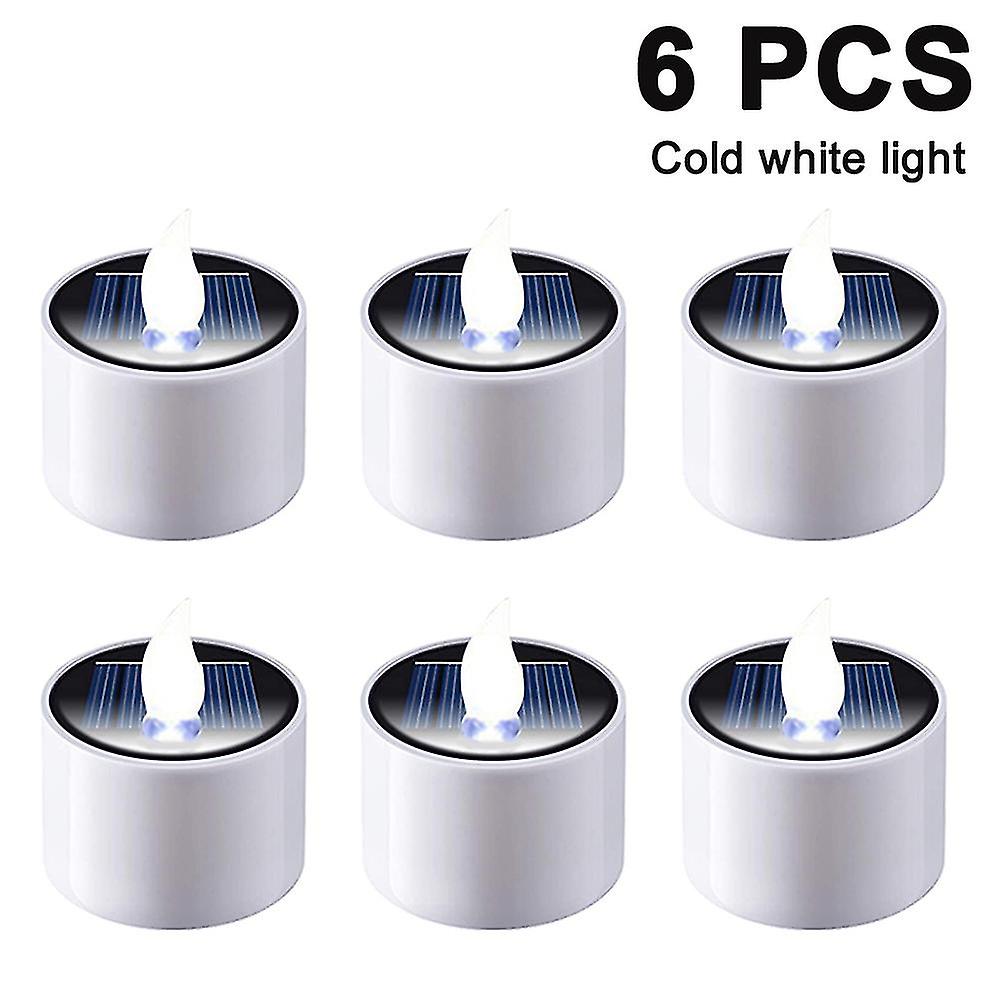 6 Pcs Solar Lantern Tea Lights Candles-rechargeable