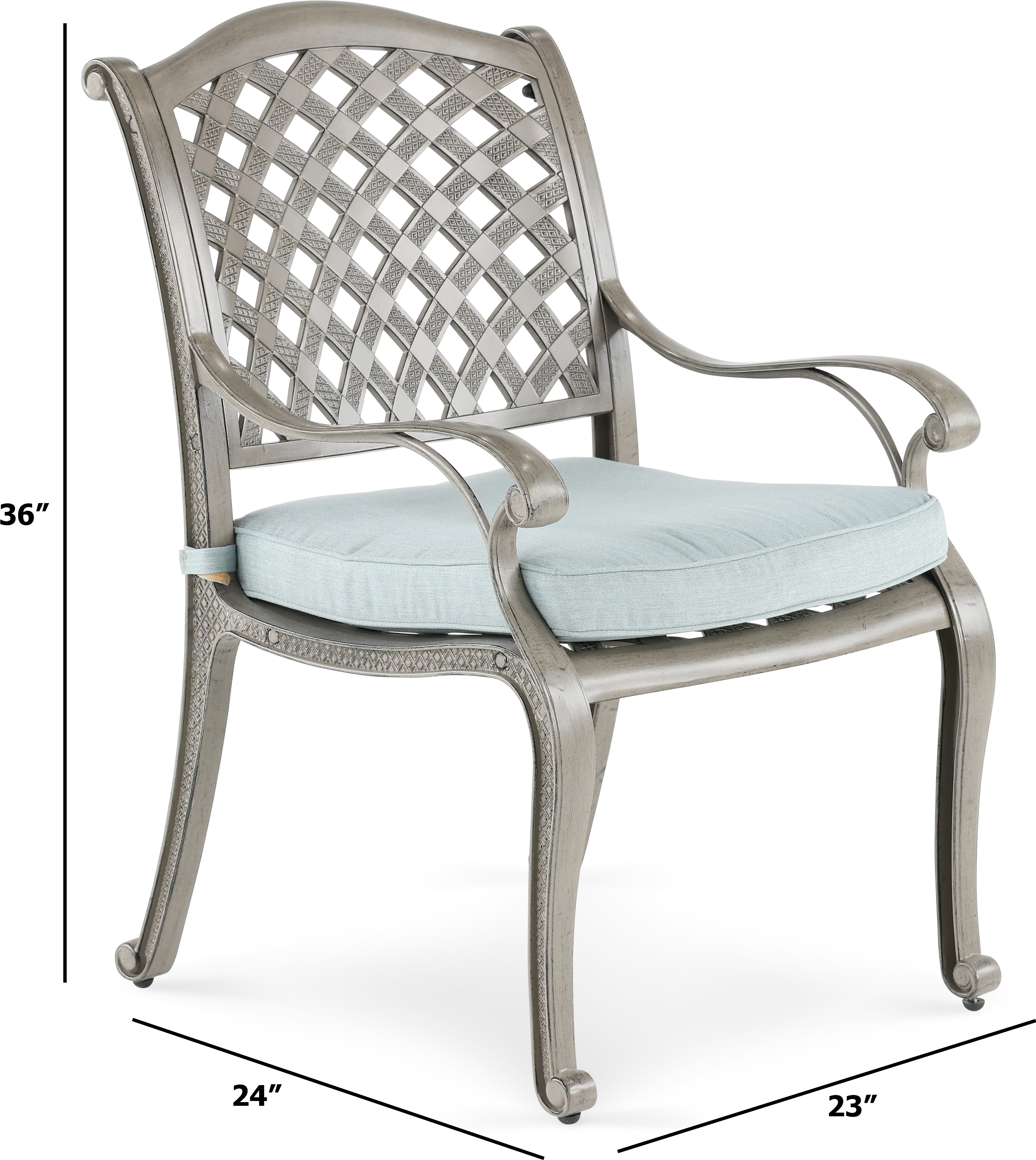 Macan Gray Metal Patio Dining Chair