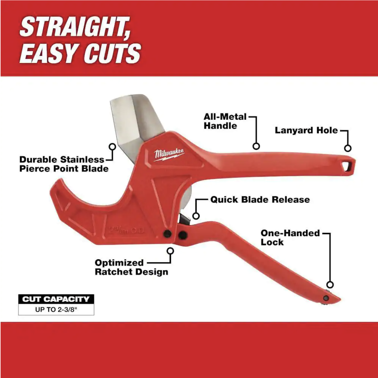 Milwaukee 2-3/8 in. Ratcheting Pipe Cutter with PEX Tubing Cutter