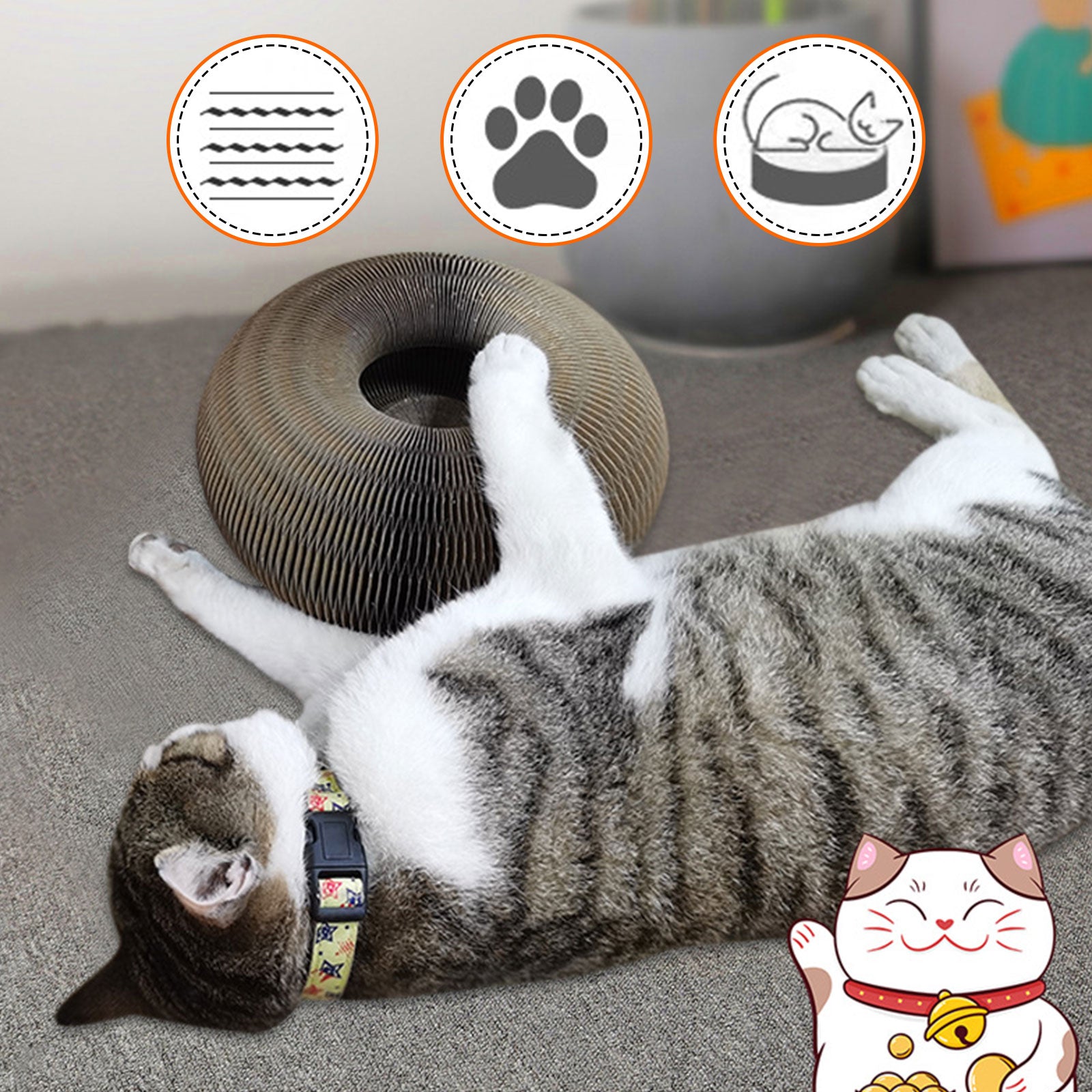 Cat Scratcher with Ball Organ Cat Scratching Board Magic Circle Cat Toy