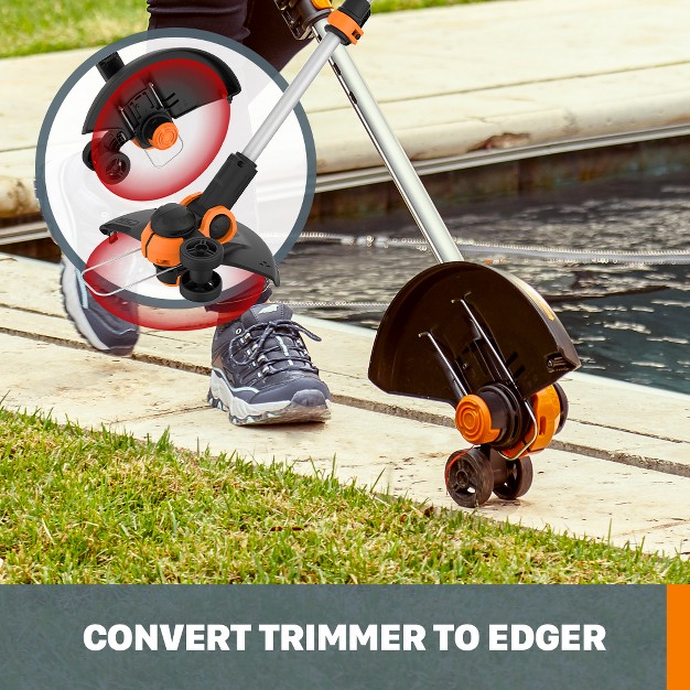 Cordless Battery Powered String Trimmer amp Lawn Edger includes Light Weight Weed Wacker Doublehelix Spool Line