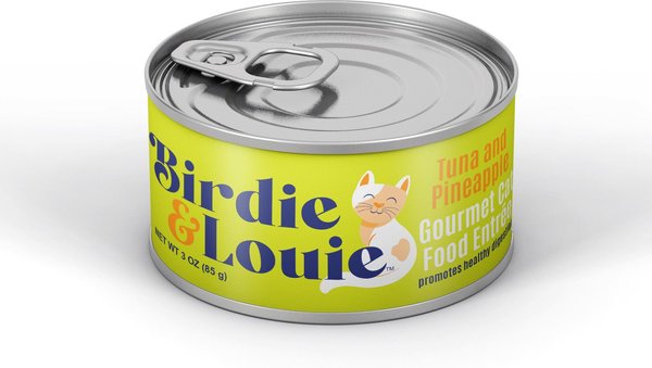 Birdie and Louie Tuna and Pineapple Flavored Chunks in Gravy Canned Cat Food， 3-oz， case of 12