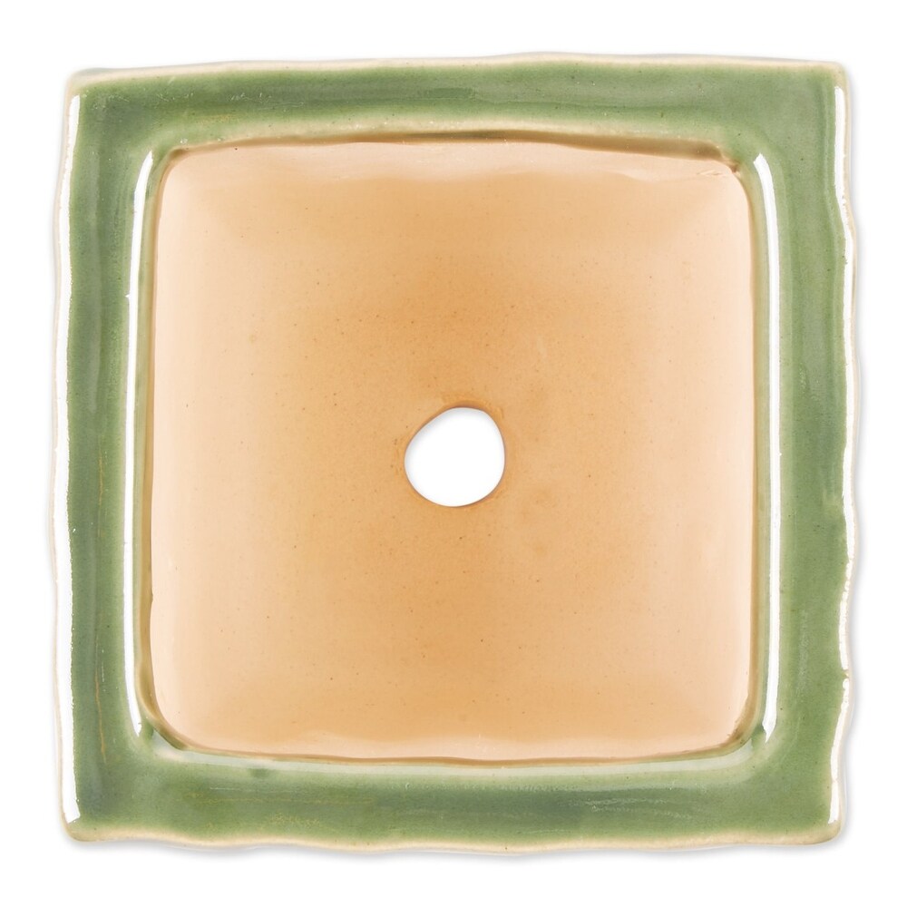 Green Square Ceramic Small Planter Set of 3