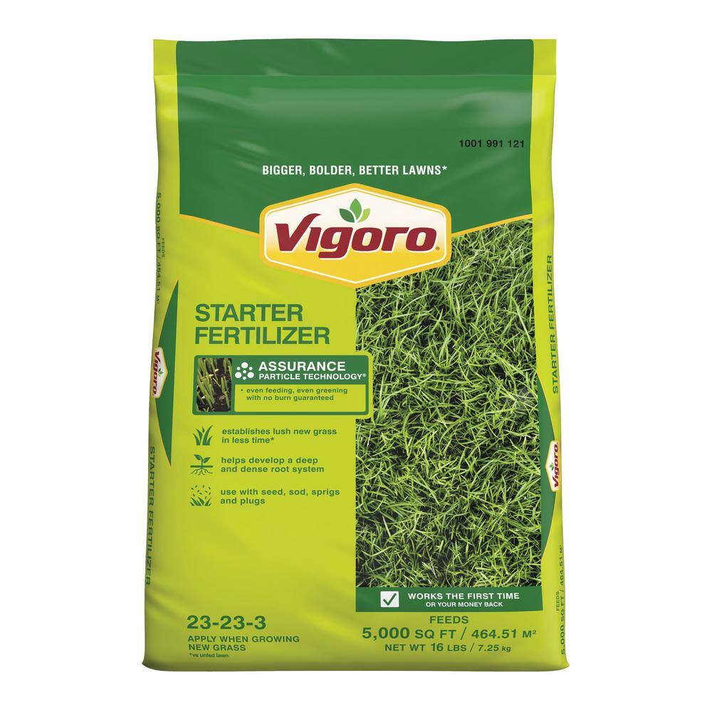 Vigoro 16 lbs. 5000 sq. ft. Starter Fertilizer for Growing New Grass 22441