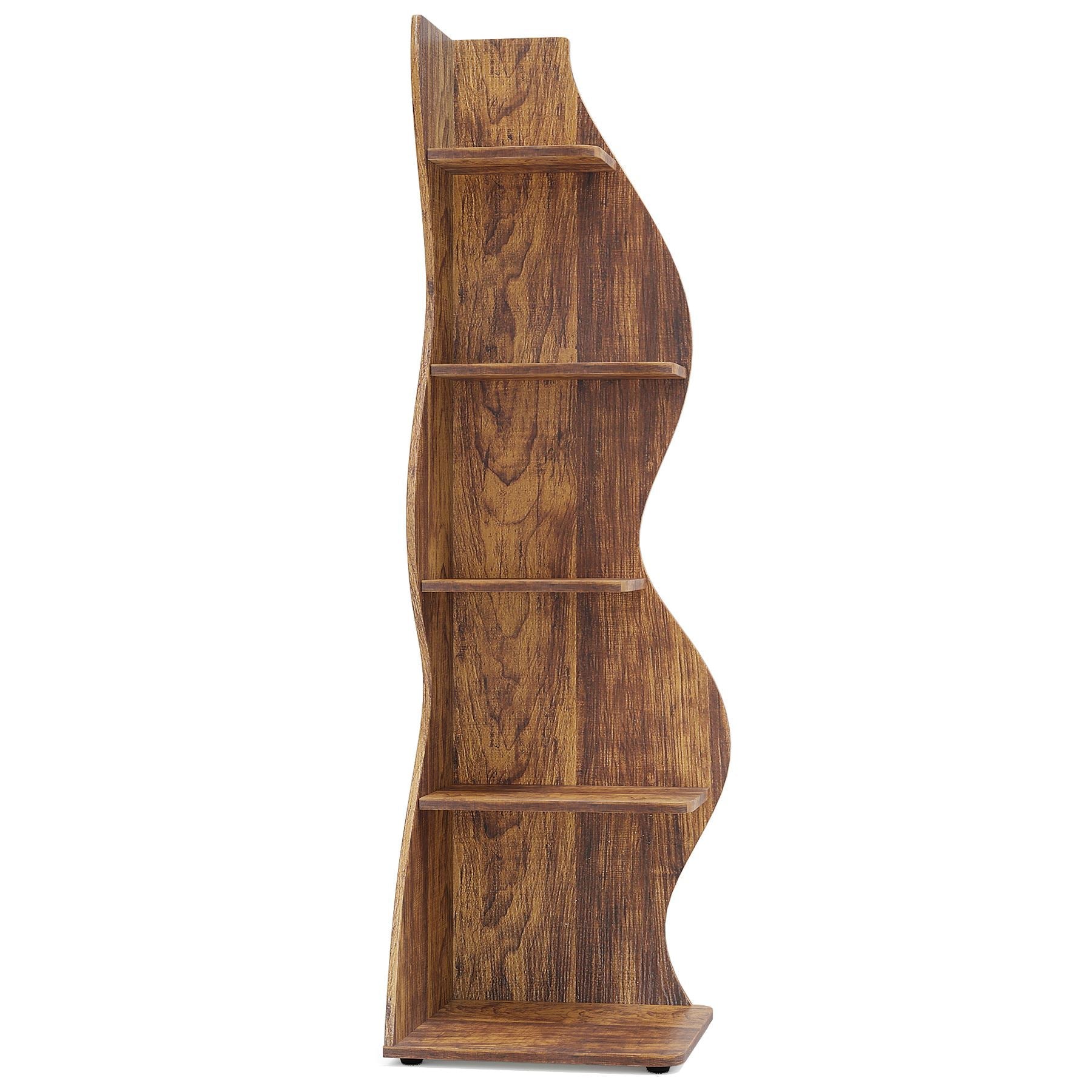 5-Tier Corner Shelf, Modern Wall Corner Bookshelf Bookcase