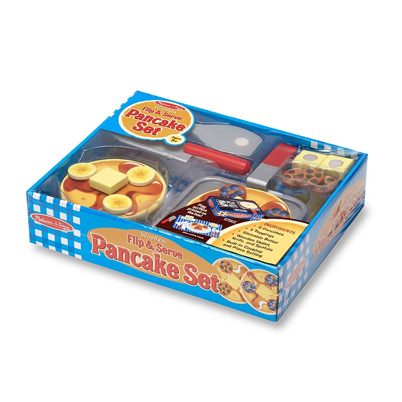 Melissa and Doug Wooden Flip and Serve Pancake Play Food Set