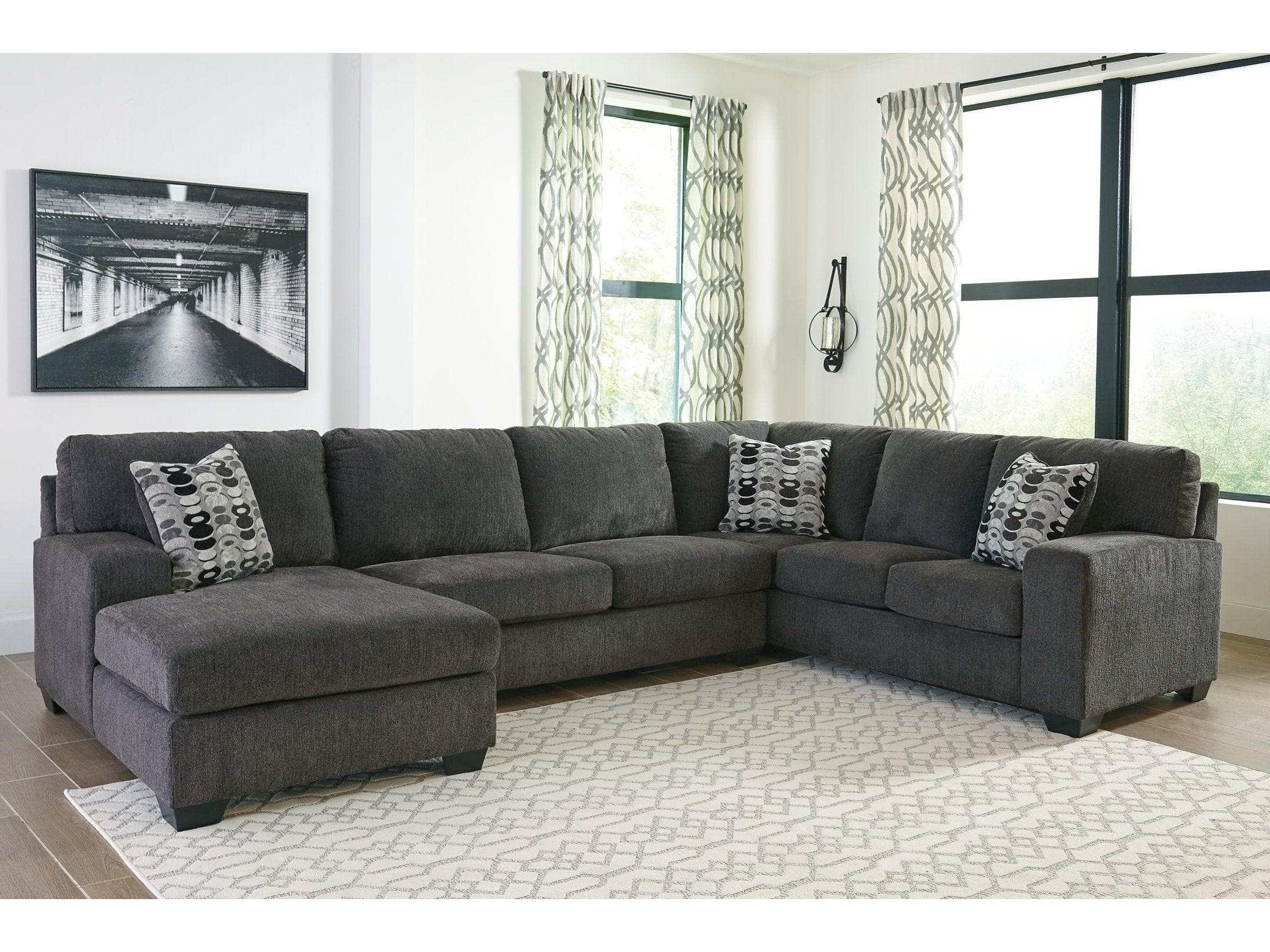 (Online Special Price) Ballinasloe Smoke 3pc Sectional w/ LAF Chaise