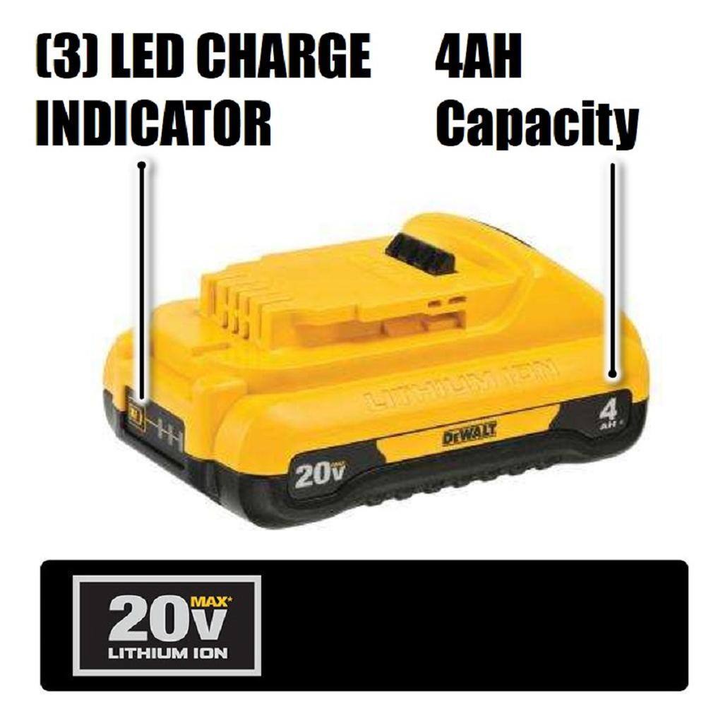 DW 20V MAX Compact Lithium-Ion 4.0Ah Battery Pack DCB240