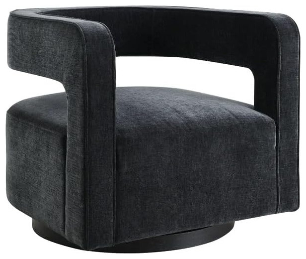 Modern Accent Chair  Swivel Design With Velvet Seat  ampCurved Backrest   Modern   Armchairs And Accent Chairs   by Decor Love  Houzz