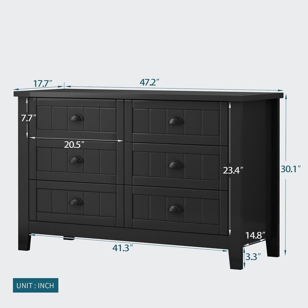 6 Drawer Dresser side cabinet