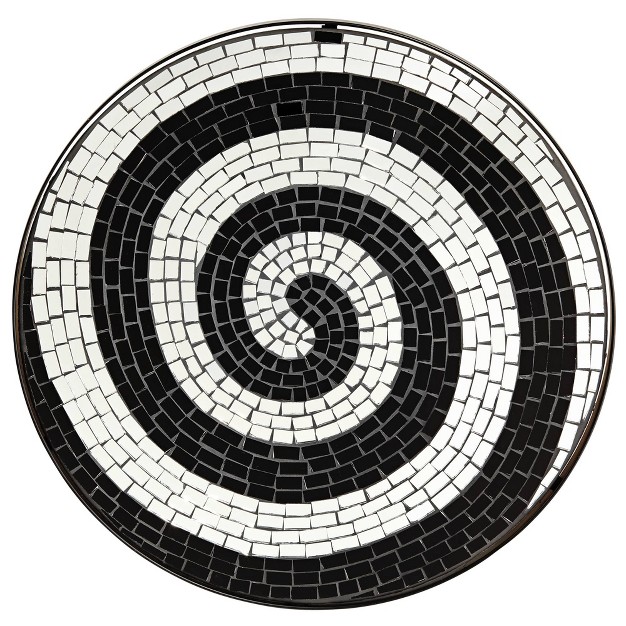 Wide Black White Tile Mosaic Tabletop Front Porch Patio Home House