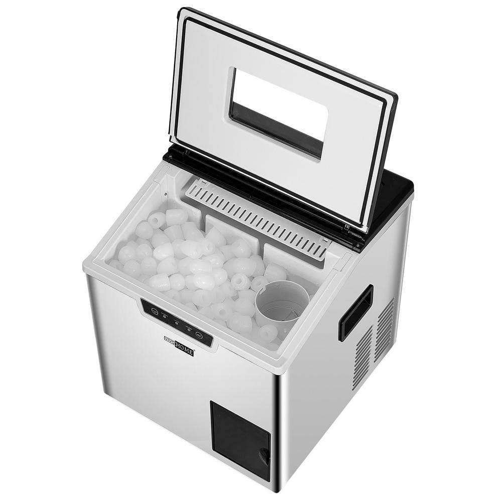 VIVOHOME Electric 44 lbsDay 2in1 Portable Square Ice Maker and Shaver Machine in Silver