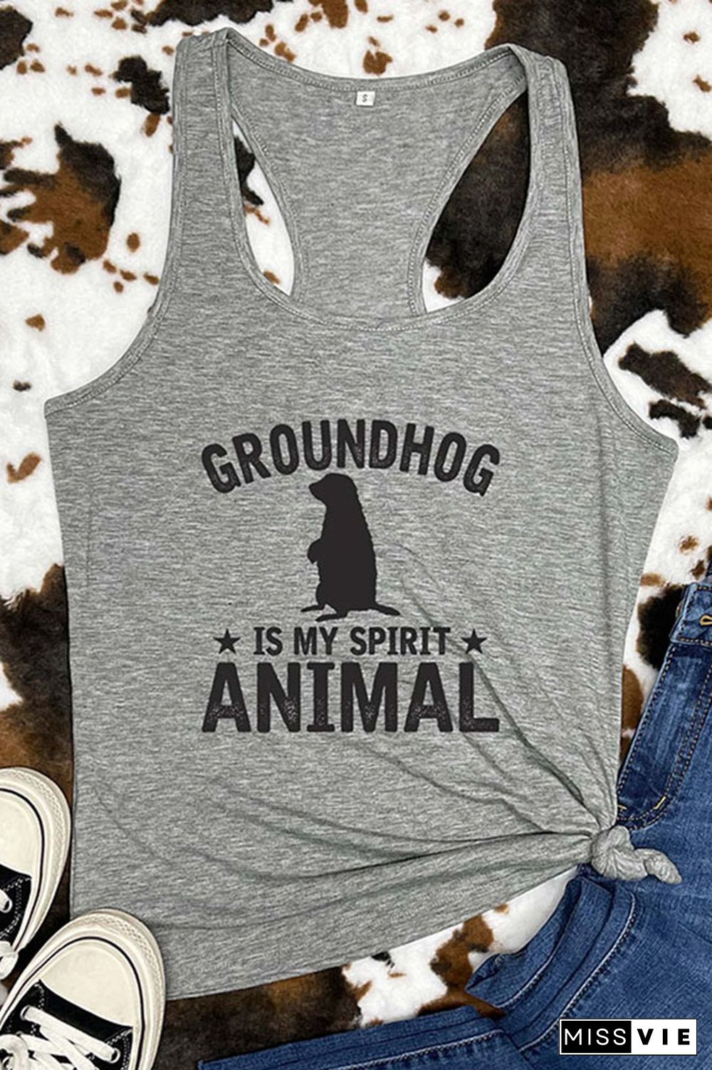 Groundhog Is My Spirit Animal Sleeveless Tank Top Wholesale