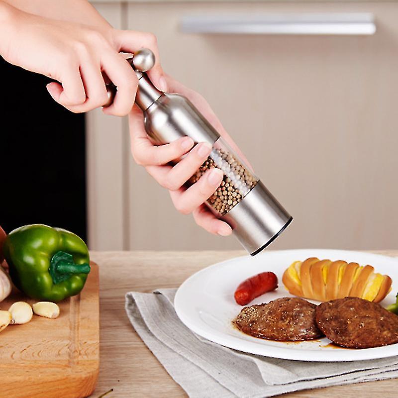 Black Pepper Mill Salt Pepper Grinder Spice Grinder Kitchen Creative Gadgets Pepper And Salt Grinder Grindering