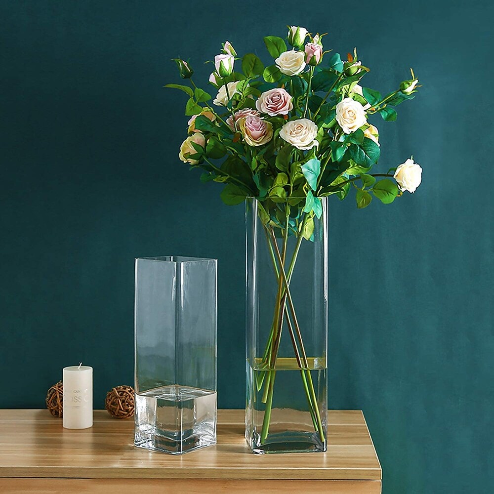 Tall Square Vase Wedding Party Table