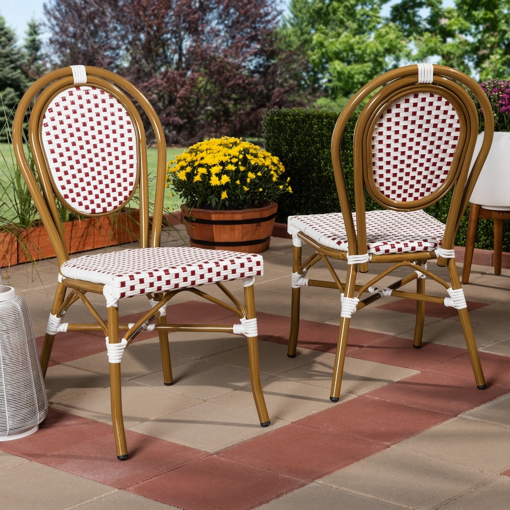 Indoor and Outdoor Stackable Dining Chair 2 Piece Set by Baxton Studio