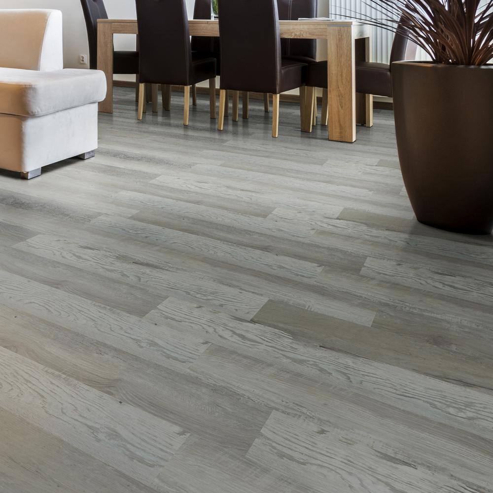 TrafficMaster Winding Brook 6 MIL x 6 in. W x 36 in. L Click Lock Waterproof Luxury Vinyl Plank Flooring (24 sqftcase) VTRHDWINBRO6X36