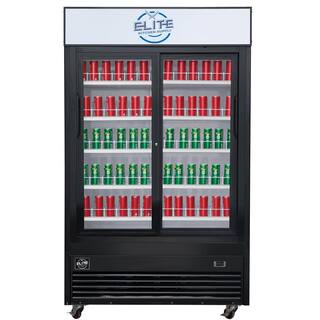 Elite Kitchen Supply 33.3 cu. ft. Commercial Merchandiser Refrigerator with Sliding Glass Doors in Black EKS-ESM41SR