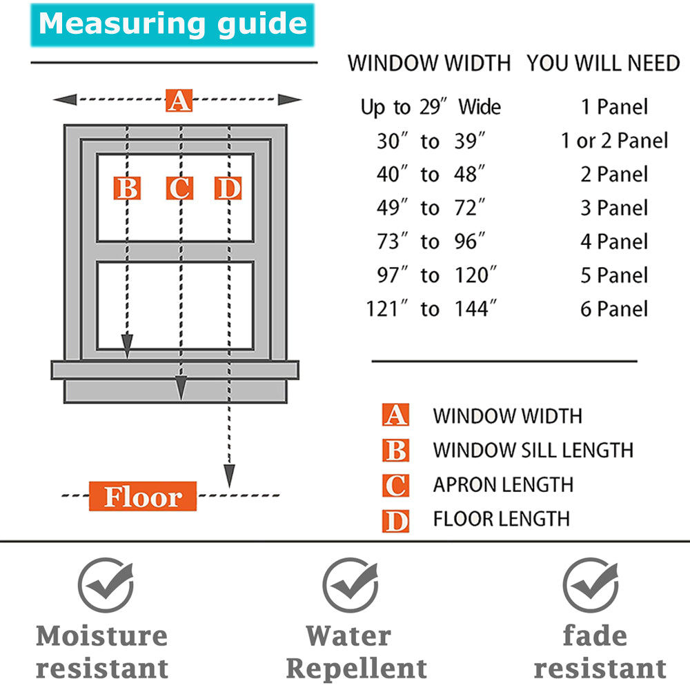 Waterproof Outdoor Patio Curtain Garden Pergola Cabana Blackout Curtains, UV-protection Thermal Insulated Grommet Curtains, Black, 1 Panel, 52in x 84 in