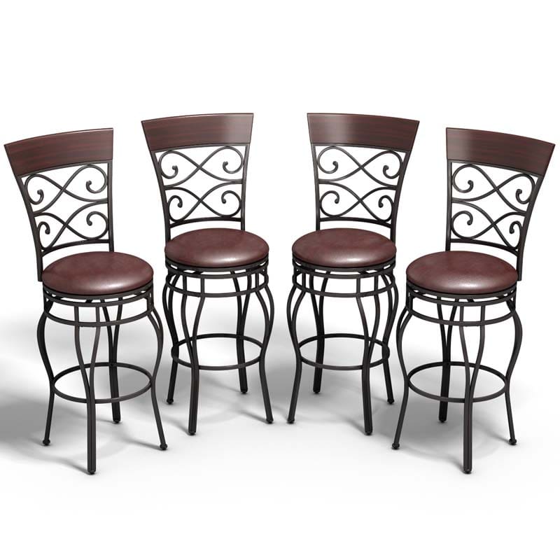 2-Pack 360 Degree Swivel Bar Stools with Back, 30