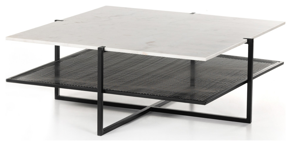 Olivia Square Coffee Table  Iron Matte Black   Transitional   Coffee Tables   by The Khazana Home Austin Furniture Store  Houzz