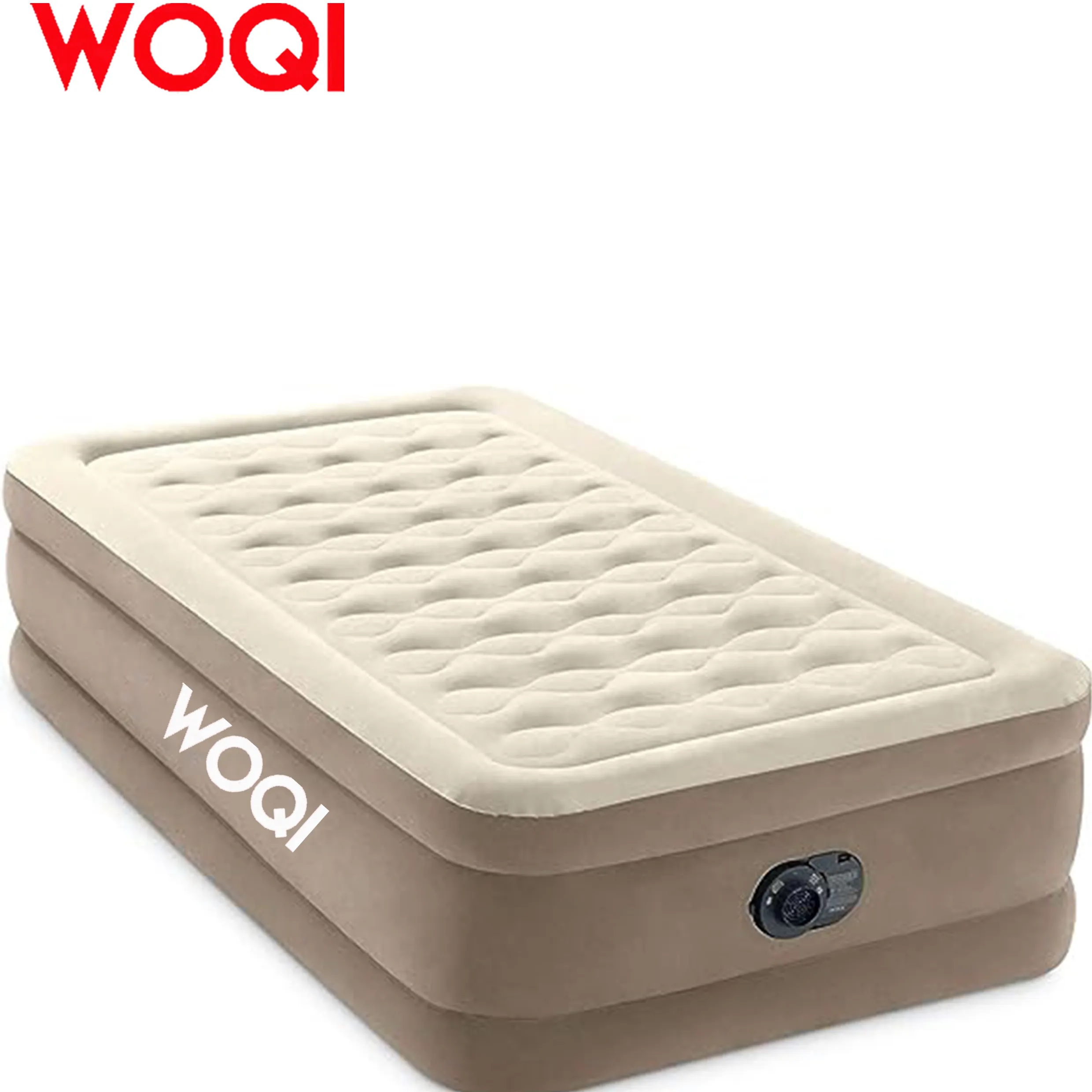 WOQI Delux Ultra Plush Fiber Tech Inflatable Air Mattress with Built in Electric Pump 18\