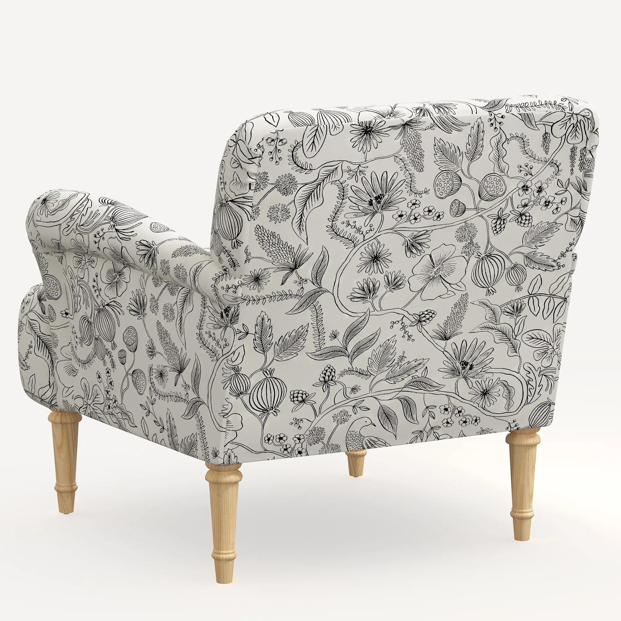 Rifle Paper Co. Bristol Aviary Cream and Black Accent Chair