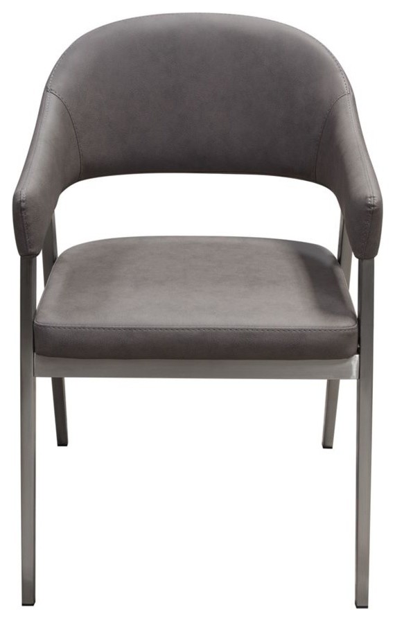 Diamond Sofa Adele Dining/Accent Chairs  Gray Leatherette  Set of 2   Midcentury   Dining Chairs   by Diamond Sofa  Houzz