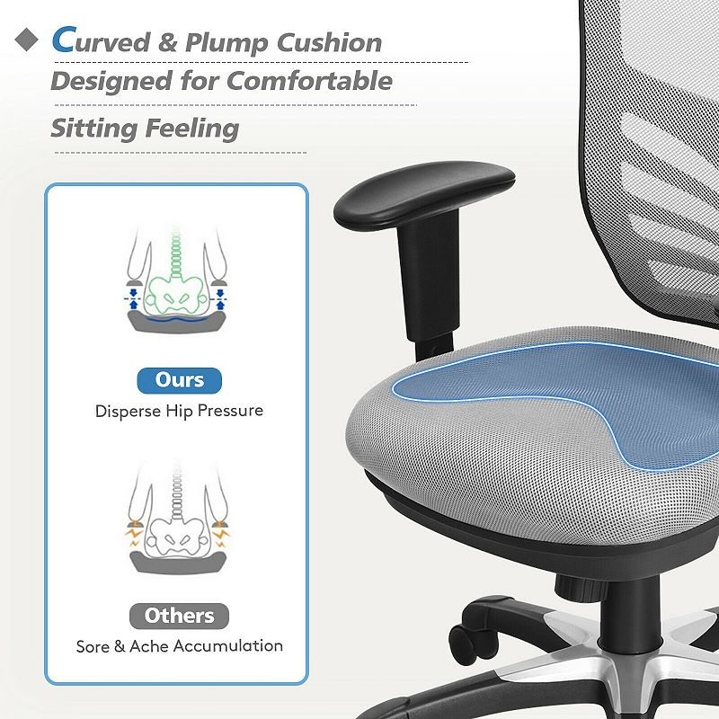 Ergonomic Mesh Office Chair with Adjustable Back Height and Armrests