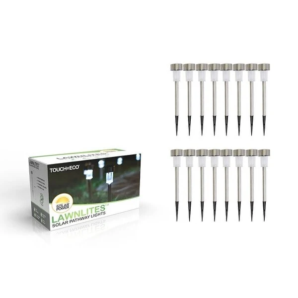 Solar-powered LED Metal Garden Pathway Stake Lights (Set of 16) - 16 Pack