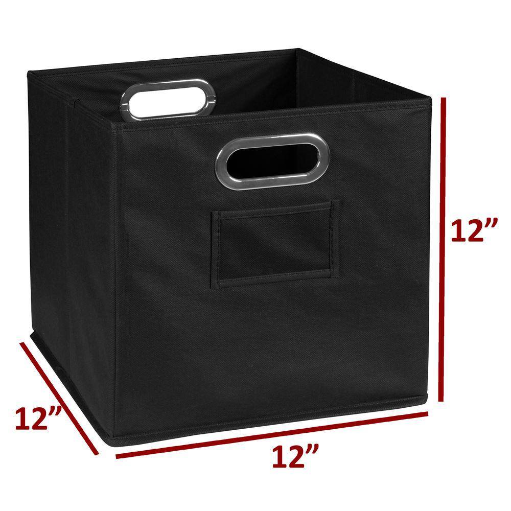 Regency 12 in. H x 12 in. W x 12 in. D Black Fabric Cube Storage Bin 6-Pack HDCHTOTE6PKBK