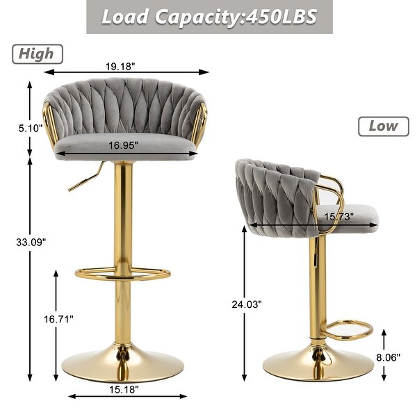 Modern Adjustable Bar Stools (Set of 2)